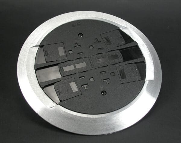 RC4CTCBK RC4 Multi Service Poke-Thru Finish Flange and Slide Holder Assembly in Black