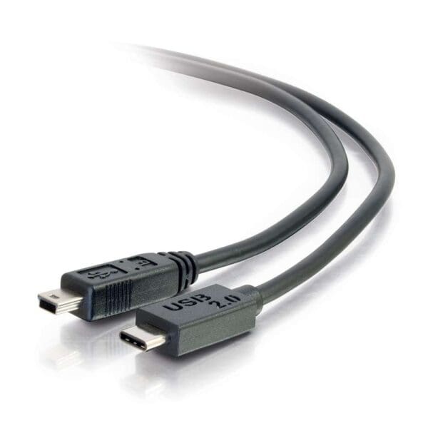 6 ft USB 2.0 USB-C to USB Mini-B Cable M/M - Black