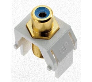 Blue RCA to F-Connector Keystone Insert in White
