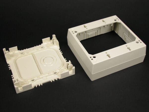 Plastic electrical box, two parts.