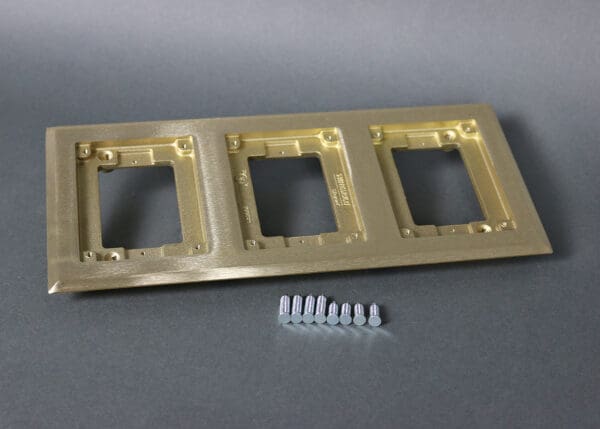 3 Gang Brass Carpet Flange