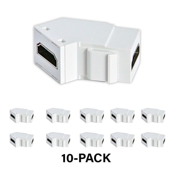 4K HDMI Coupler Keystone Insert in White - 10 Pack