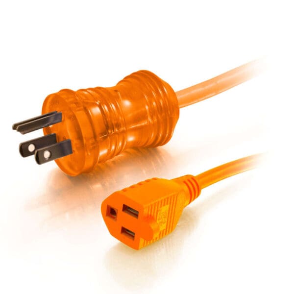 25ft 16AWG Hospital Grade Power Extension Cable (NEMA 5-15P to NEMA 5-15R) - Orange - LIMITED AVAILABILITY