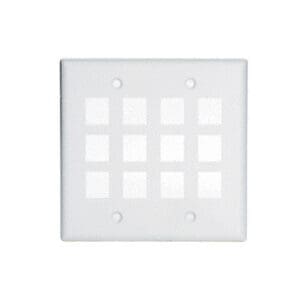 2-Gang, 12-Port Wall Plate in White