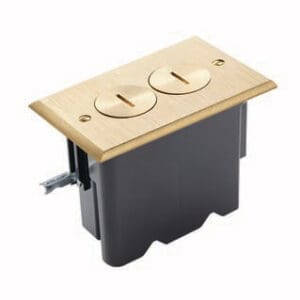 LEGFB1DRB Round USB Outlet Floor Box Kit in Brass