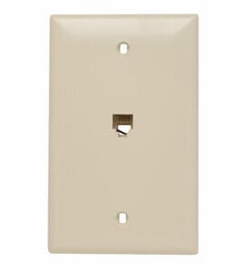 1-Gang Pre-configured Wall Plate with One RJ11 Telephone Jack in Ivory
