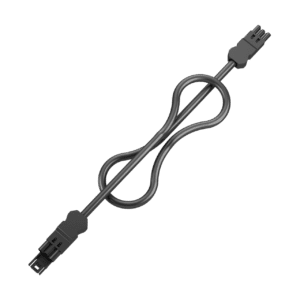 Here's an alt tag for the image: Black looped connector cable.