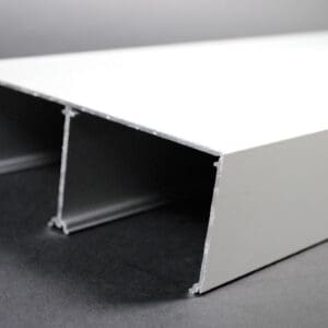 White aluminum double track profile.