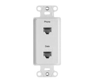 Phone/Data Pre-Configured 2-Port Strap in White