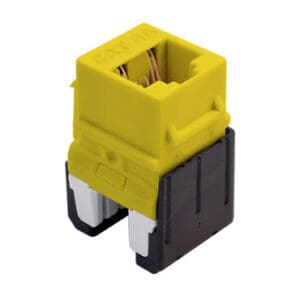 Cat6a Quick Connect RJ45 Keystone Insert in Yellow