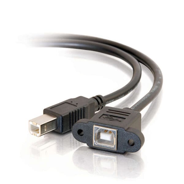 2 ft Panel-Mount USB 2.0 B Female to B Male Cable