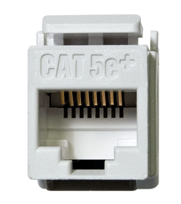 Cat5e RJ45 Keystone Connector in White - 50 Pack