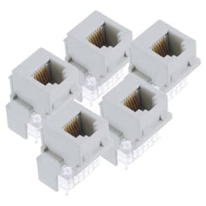 RJ-25 6 Wire Telephone Inesrt in White - 5 Pack