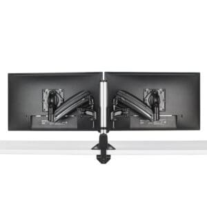 KX Low-Profile Dual Monitor Arm, Column Desk Mount, Black