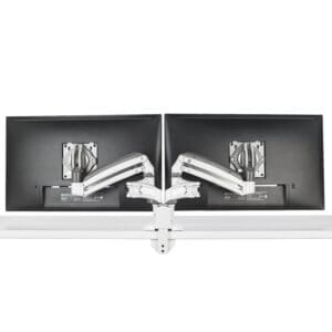 KX Low-Profile Dual Monitor Arms, Desk Mount, White