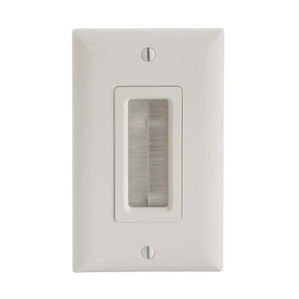 Cable Management Brush Wall Plate- White