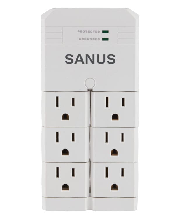 On-Wall Surge Protector with 6 rotating outlets