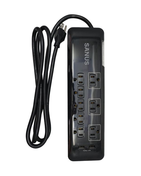 Surge Protected Power Strip with 8 outlets and 2 USB ports