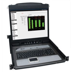 Tripp Lite UPS system status monitor.