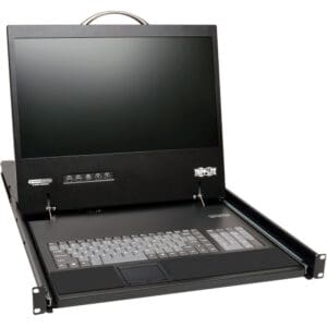 Tripp Lite 16-port console with keyboard.