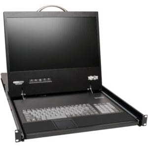 Tripp Lite 19" rackmount console with keyboard.
