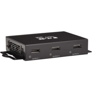 Black Extron triple HDMI output device.