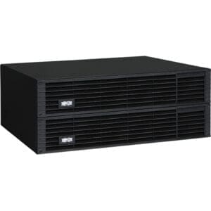 Here's an alt tag for the image: Two Tripp Lite UPS units stacked.