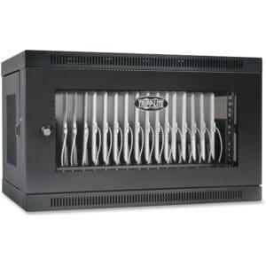 Tripp Lite secure charging cabinet.