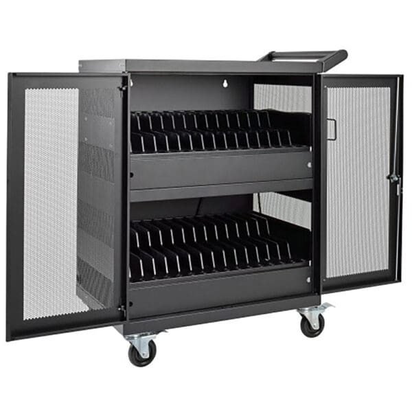 Multi-Device Charging Cart, 32 AC Outlets, Chromebooks and Laptops, Wall