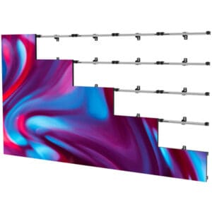 LED video wall with colorful display.