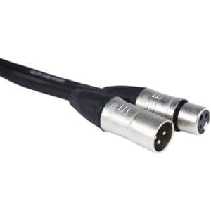 Black XLR cable with two plugs.