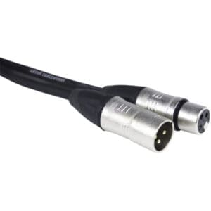 Black XLR cable with two plugs.
