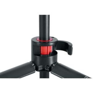 Tripod leg locking mechanism close-up.