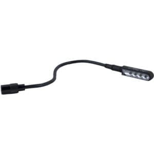 Black LED flexible gooseneck light.