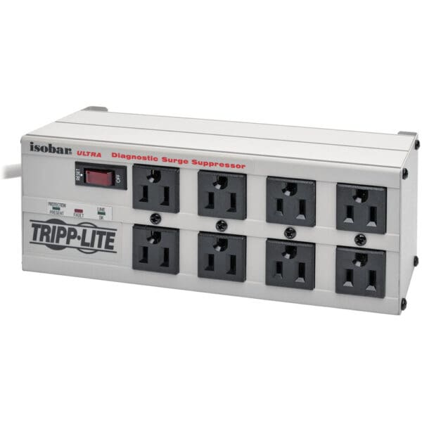Isobar Surge Protector Strip Metal 8 Outlet 25ft Cord 3840 Joule