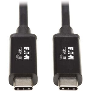 Here's an 8-word alt tag for the image: Two Eaton Tripp Lite Series USB-C cables.