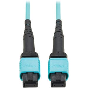 Pair of Aqua-colored fiber optic cables.