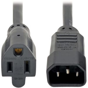 Black C13 to C14 power cord.