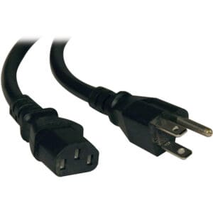 Black power cord with NEMA plugs.