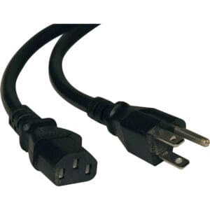Black power cord with NEMA plugs.