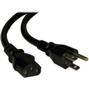 Black power cord with plugs.