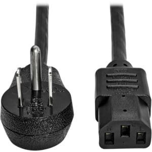 Black power cord with US and IEC ends.
