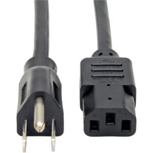 Black power cord, NEMA 5-15P to C13.