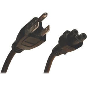 Black power cord with US and IEC plugs.