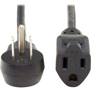 Black 10A 125V power cord plug.