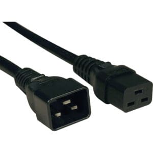 Black power cable with C13/C14 connectors.