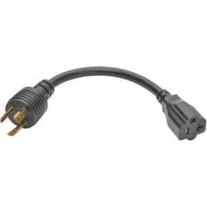 Black power cord adapter plug.