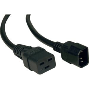 Black power cord with C13 & C14 connectors.