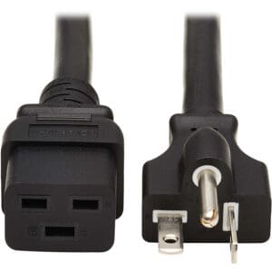 Black power cord with NEMA plugs.