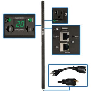 Power strip with digital amp display